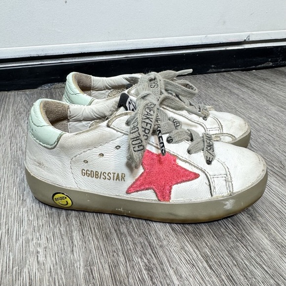 Golden Goose Other - Golden Goose Girls Pink Superstar Low-Top Sneakers Size 22 White Green Logo